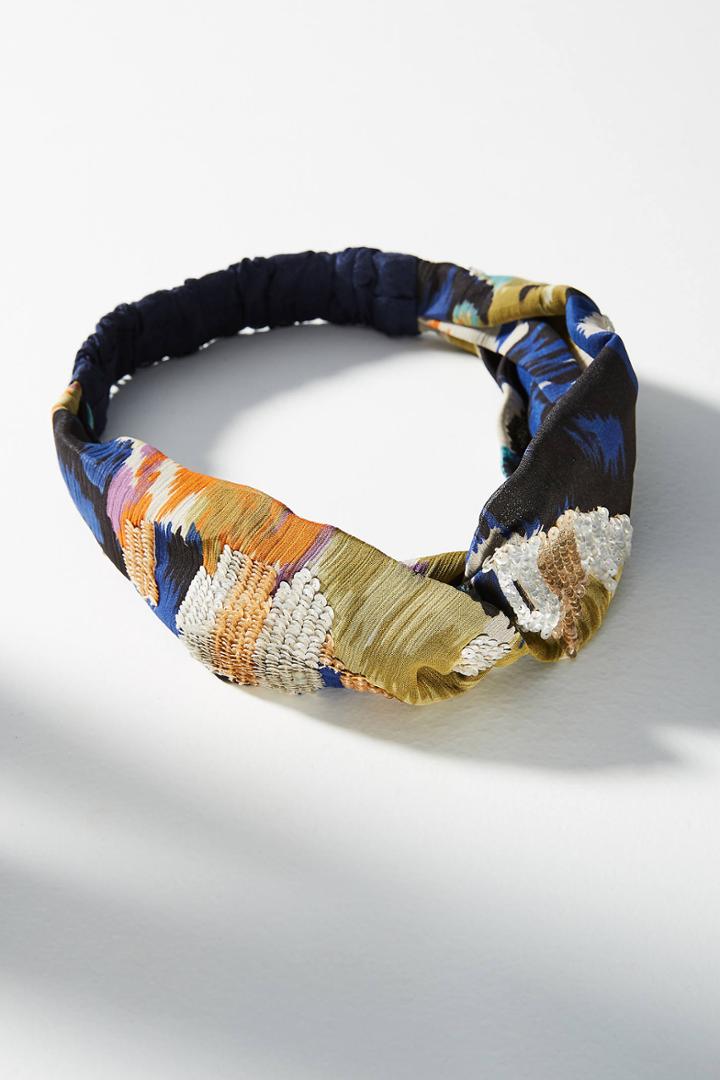 Anthropologie Sequined Watercolor Headband