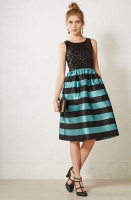 Anthropologie Starlit Stripes Dress