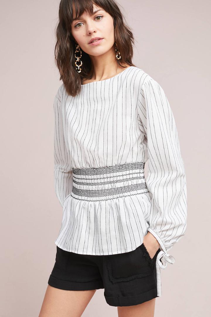 Anthropologie Tessa Smocked Top