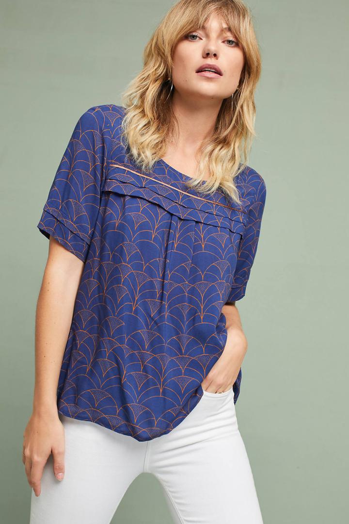 Anthropologie Gracen Printed Blouse