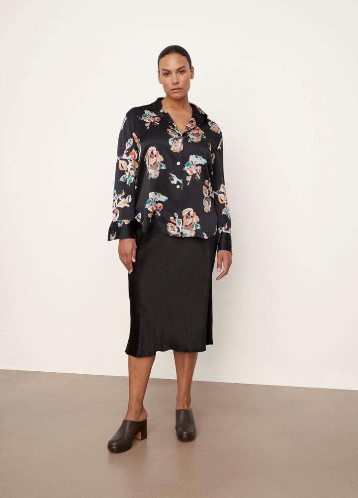Vince Flutter Sleeve V-neck Popover Shirt
