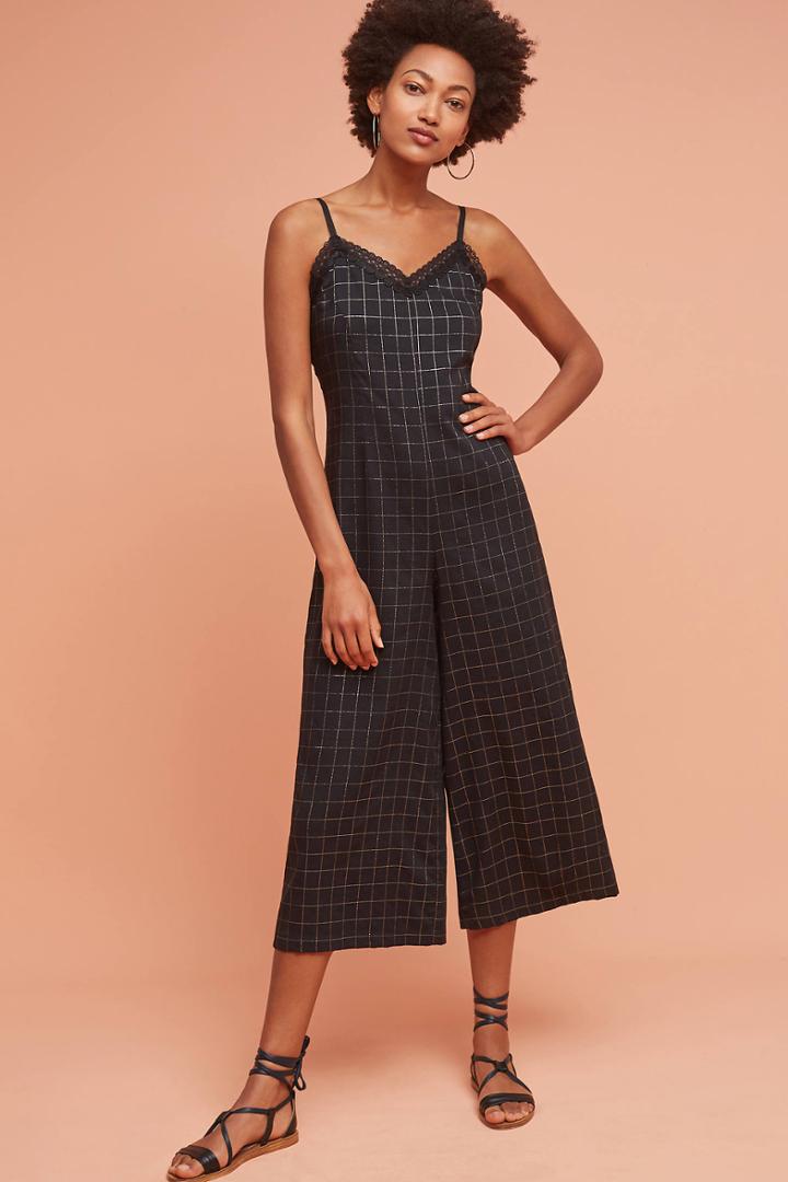 Corey Lynn Calter Margo Grid Wide-leg Jumpsuit