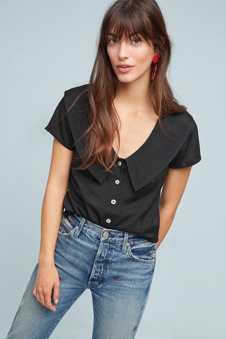 Anthropologie Austen Collared Blouse