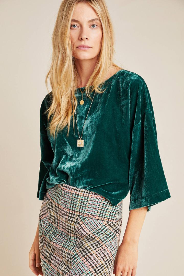 Cupcakes And Cashmere Michaela Velvet Top
