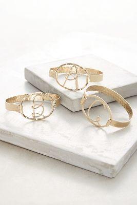 Anthropologie Monogram Script Cuff