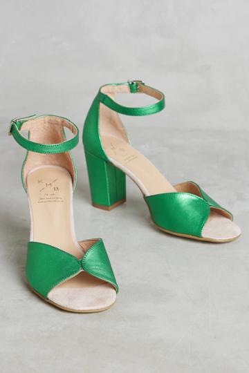 Kmb Metallic Verde Heeled Sandals