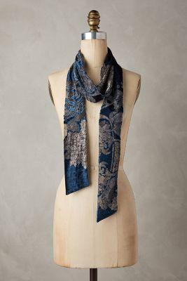 Anthropologie Drina Velvet Skinny Scarf