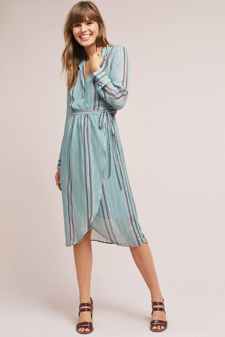 Hemant & Nandita Heather Metallic Wrap Dress