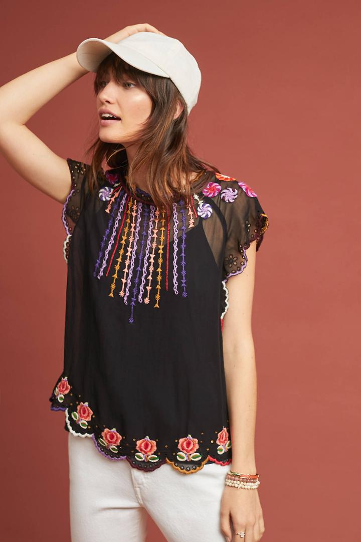 Vanessa Virginia Elsie Embroidered Top