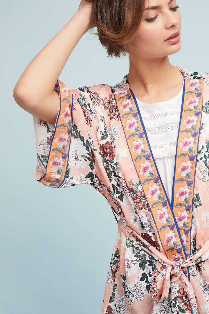 Anthropologie Versailles Watercolor Kimono
