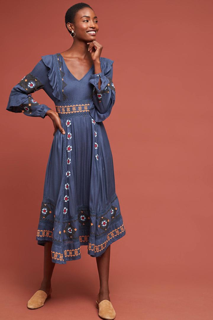 Love Sam Manette Embroidered Dress