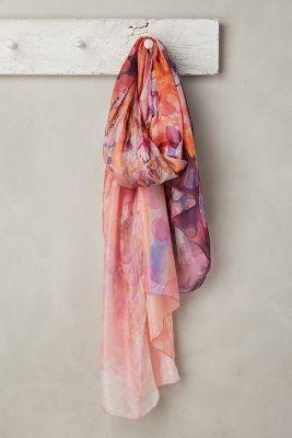 Anthropologie Flower Market Silk Scarf