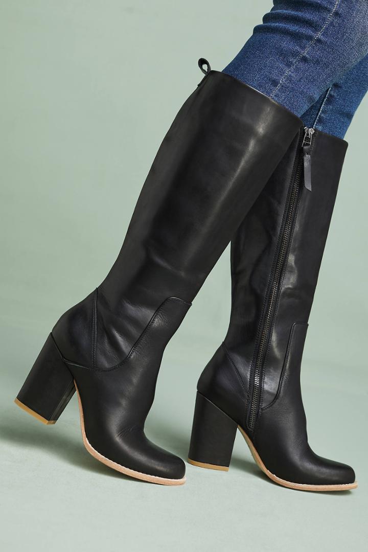 Bill Blass Leather Knee-high Boots