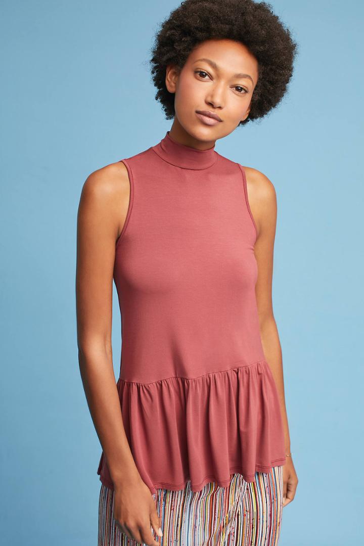 Sunday In Brooklyn Sleeveless Peplum Turtleneck Top