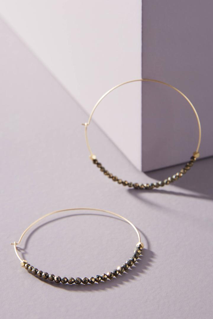 Anthropologie Regina Beaded Hoop Earrings