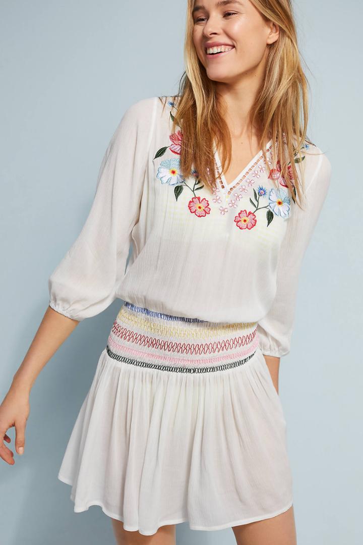 Shoshanna Smocked Cover-up Dress