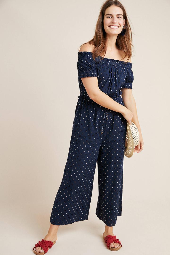 Anthropologie Findley Off-the-shoulder Jumpsuit