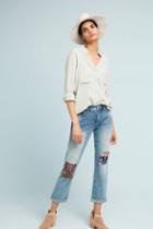 Pilcro And The Letterpress Pilcro Patched Mid-rise Slim Boyfriend Jeans