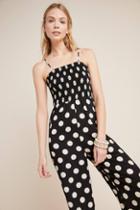 Anthropologie Smocked Dot Jumpsuit