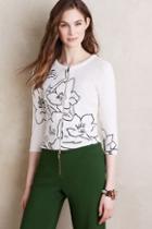 Tracy Reese Wildflower Zip-front Cardigan