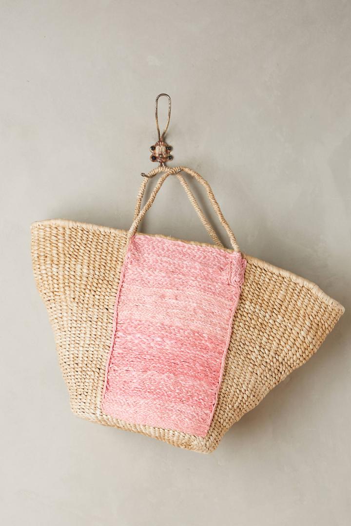 Indego Africa Pink Straw Bag