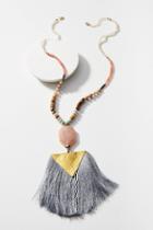 Anthropologie Tassel Triangle Pendant Necklace