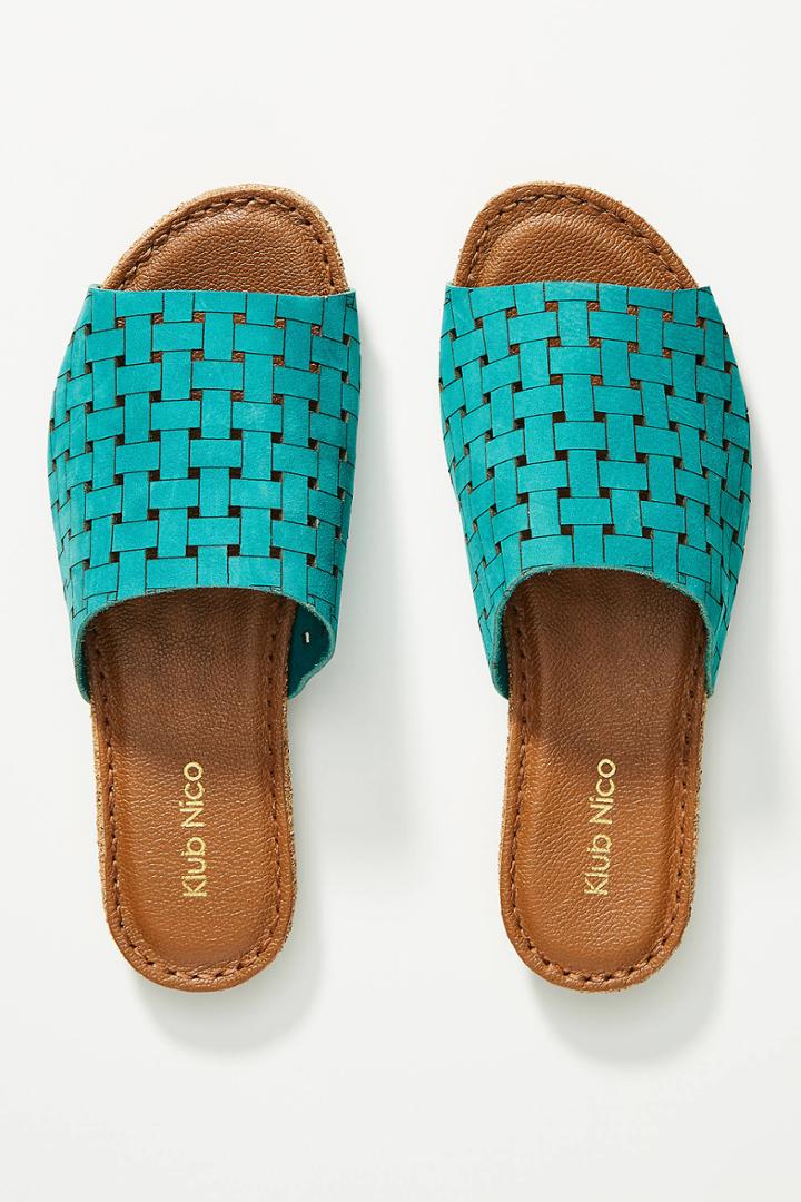 Klub Nico Woven Leather Slide Sandals