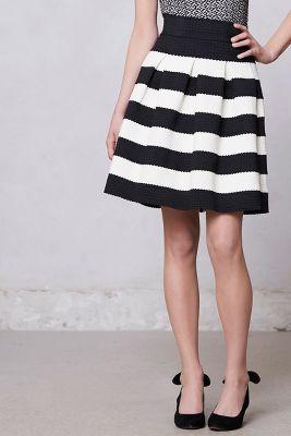 Scalloped Stripes Ponte Skirt