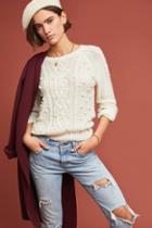 Cupcakes And Cashmere Pommed Cable-knit Sweater