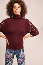 5 On 7 Crocheted-sleeve Turtleneck