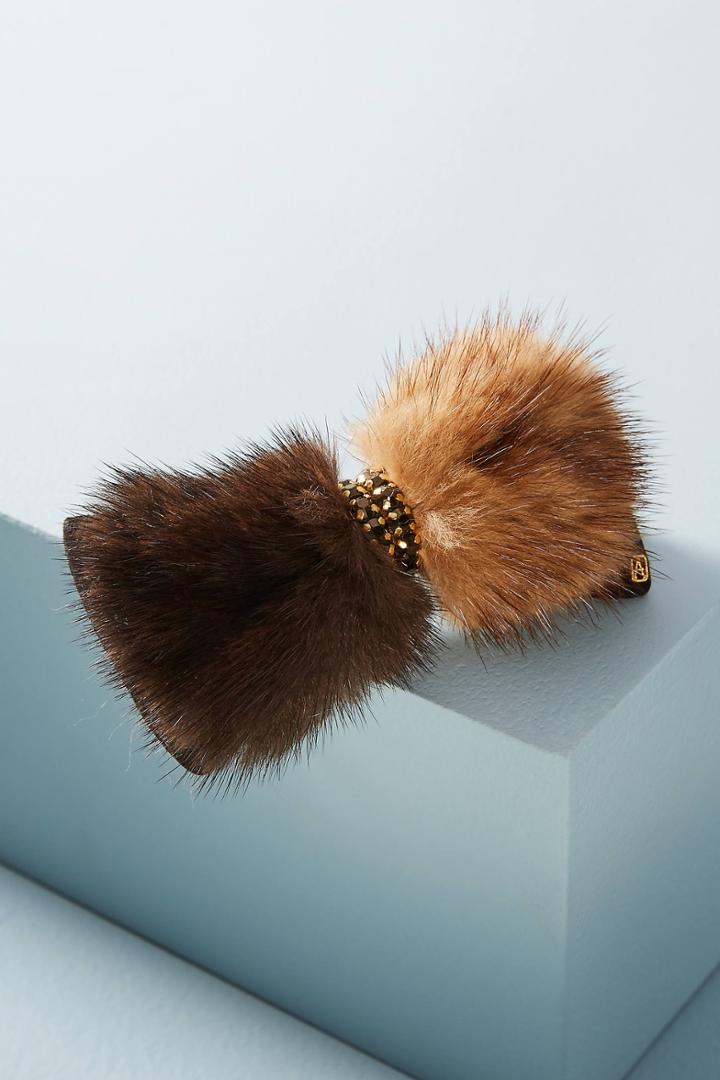 Alexandre De Paris Faux Fur Bow Barrette