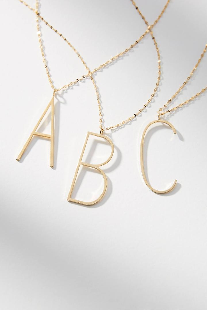 Anthropologie Monogram Block Letter Pendant Necklace