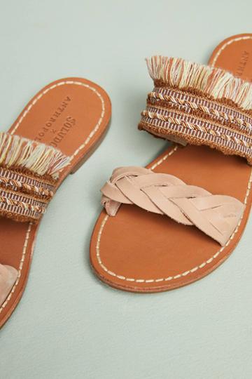Soludos X Anthropologie Panarea Braided Slide Sandals