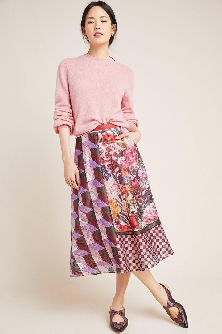 Pankaj & Nidhi Rampling Embroidered Midi Skirt