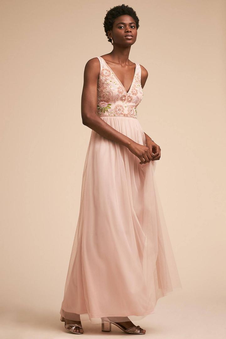 Anthropologie Hibiscus Wedding Guest Dress