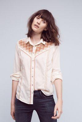 Holding Horses Embroidered Iverie Buttondown