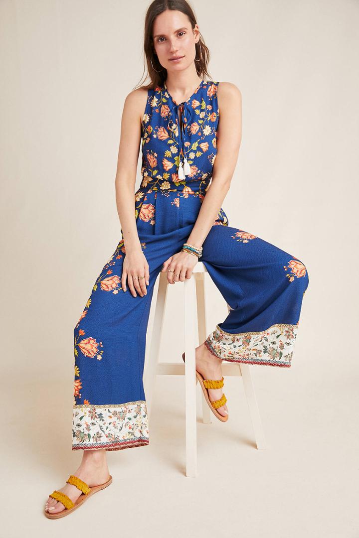 Farm Rio For Anthropologie Farm Rio Dollis Floral Jumpsuit