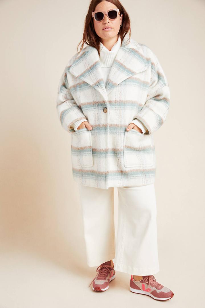 Anthropologie Elsa Plaid Coat