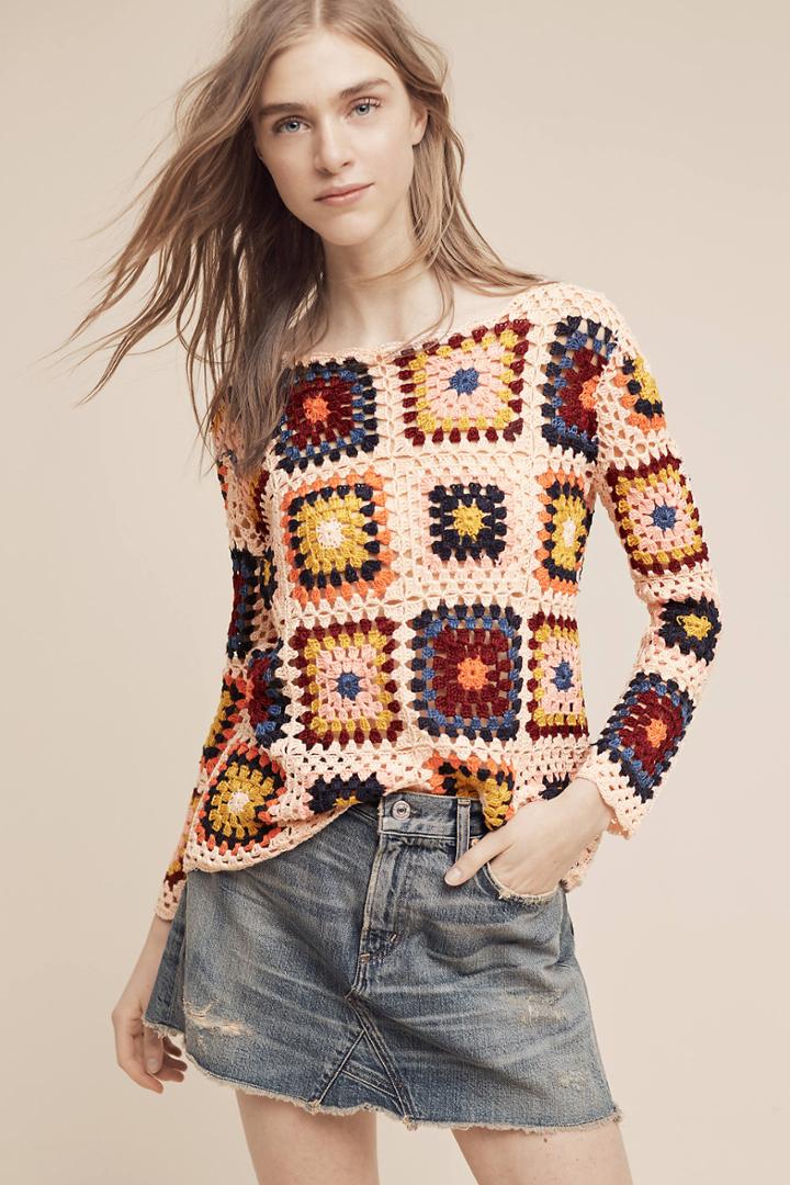 Moth Retrospect Crocheted Pullover