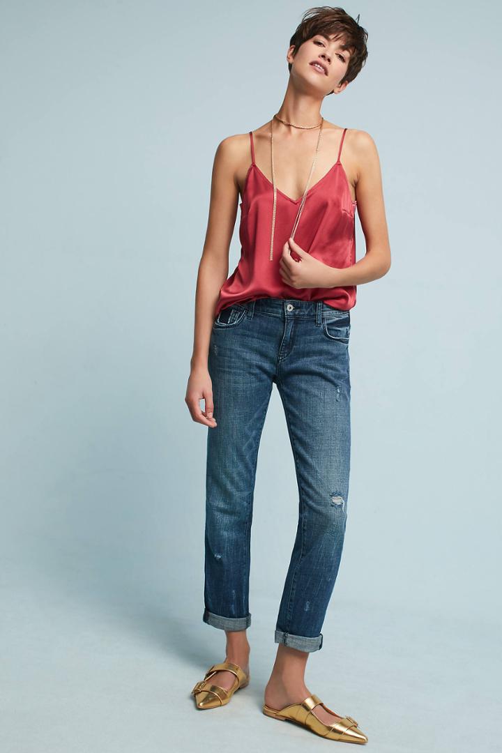 Pilcro And The Letterpress Pilcro Mid-rise Slim Boyfriend Cropped Jeans