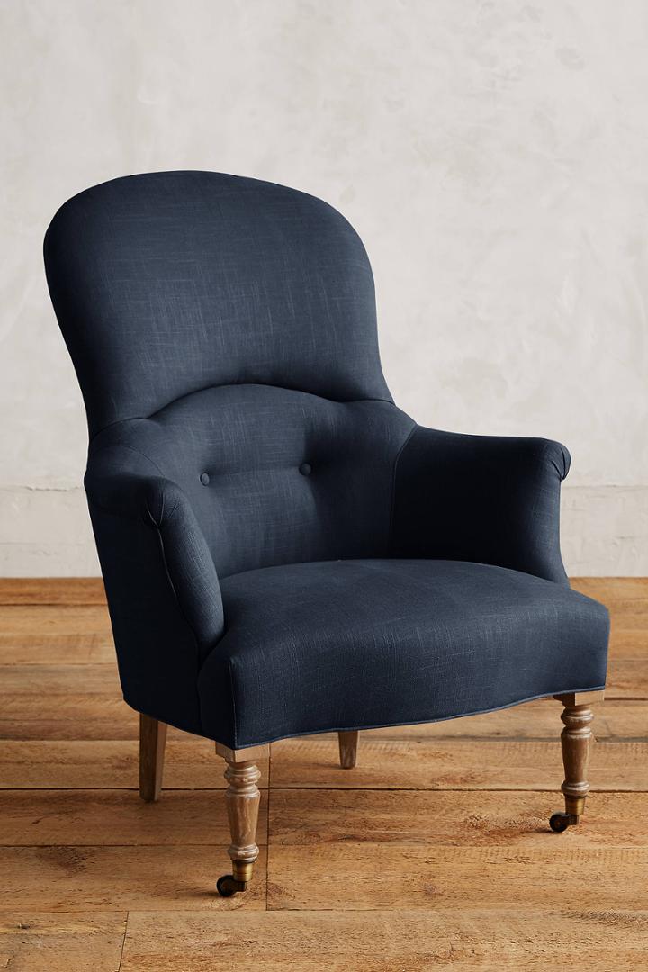Anthropologie Linen Parker Armchair