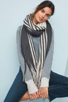 Anthropologie Cozy Striped Blanket Scarf