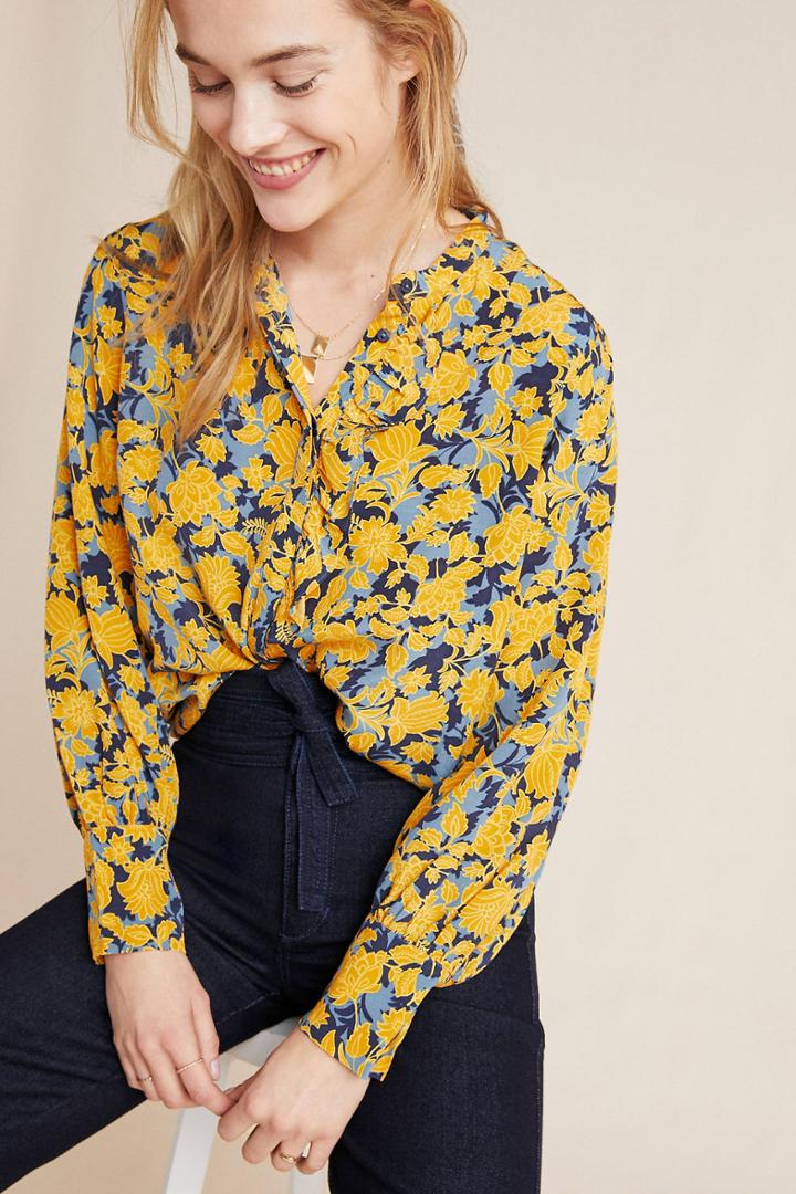 Just Female Augustina Ruffled Buttondown