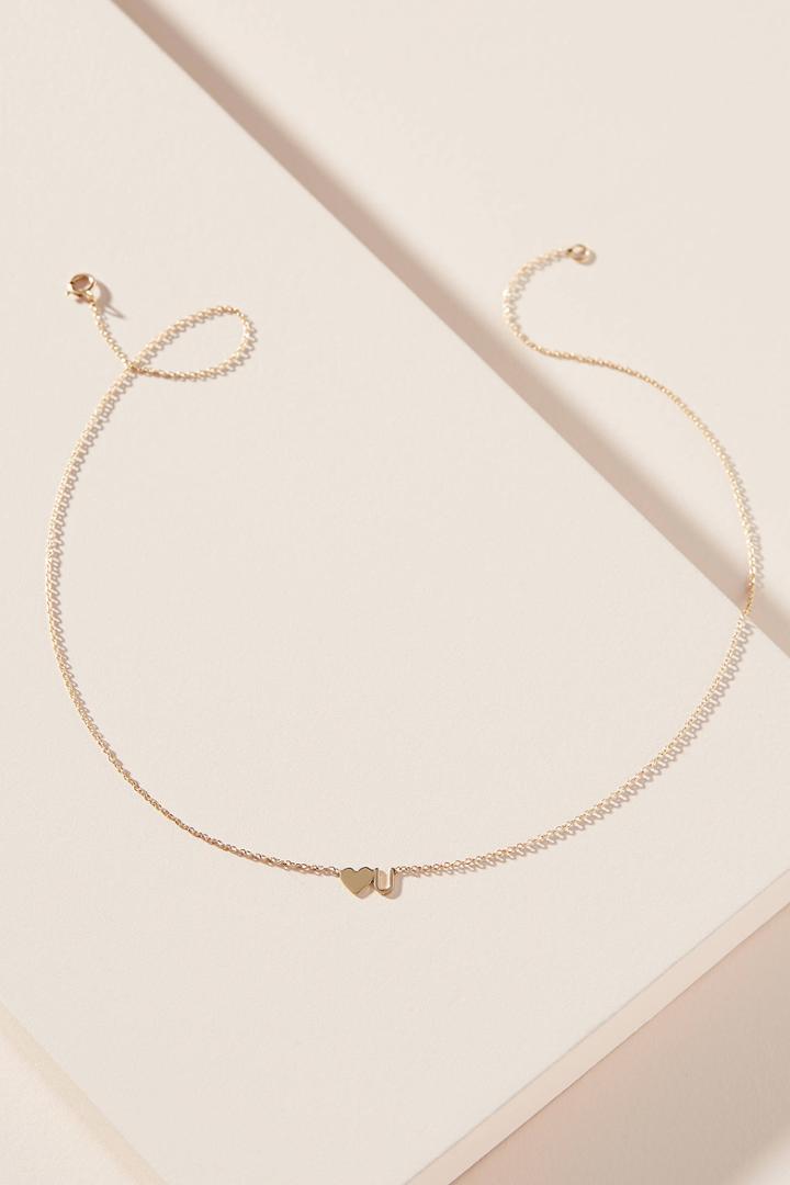 Heather Hawkins 14k Gold Heart U Necklace