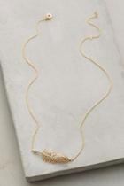 Anthropologie Luminous Feather Pendant Necklace
