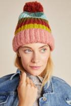 Echo Rainbow Stripe Pommed Beanie