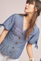 Pilcro And The Letterpress Pilcro Tied-sleeve Blouse