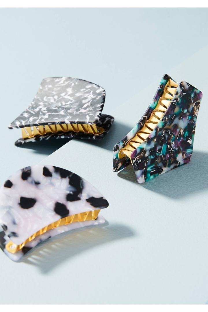 Anthropologie Geometric Hair Clip Set