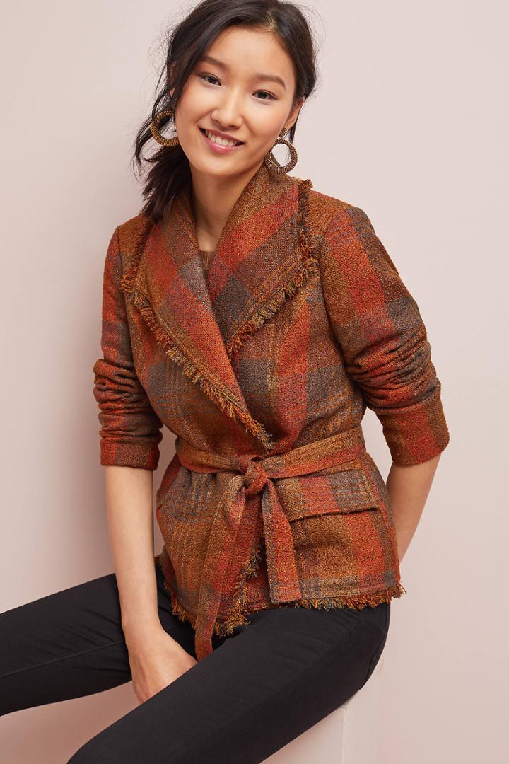 Cartonnier Plaid Wrap Blazer