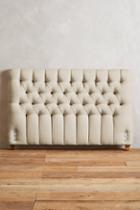 Anthropologie Linen Tufted Lena Headboard